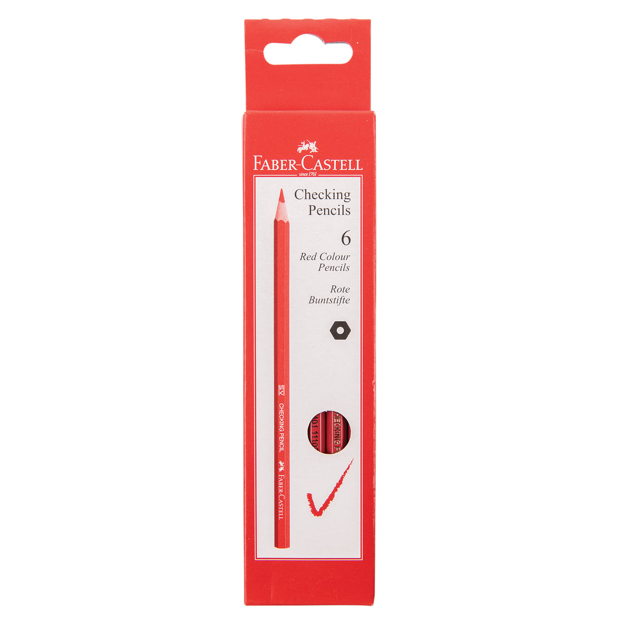 Faber-Castell Red Checking Pencil Pack of 6 - Zart