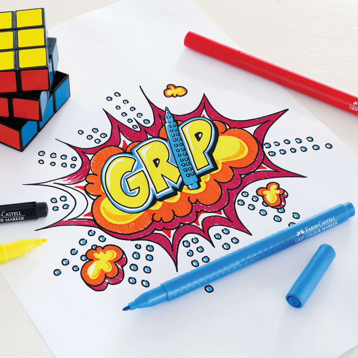 Faber-Castell Grip Triangular Coloured Markers Set of 20 - Zart