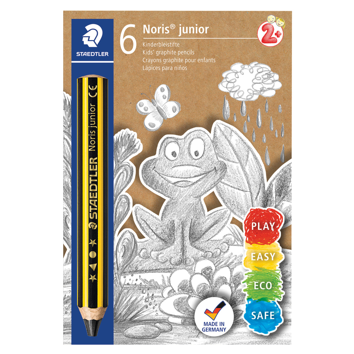 Staedtler Noris Junior 2B blacklead Pack of 6 - Zart