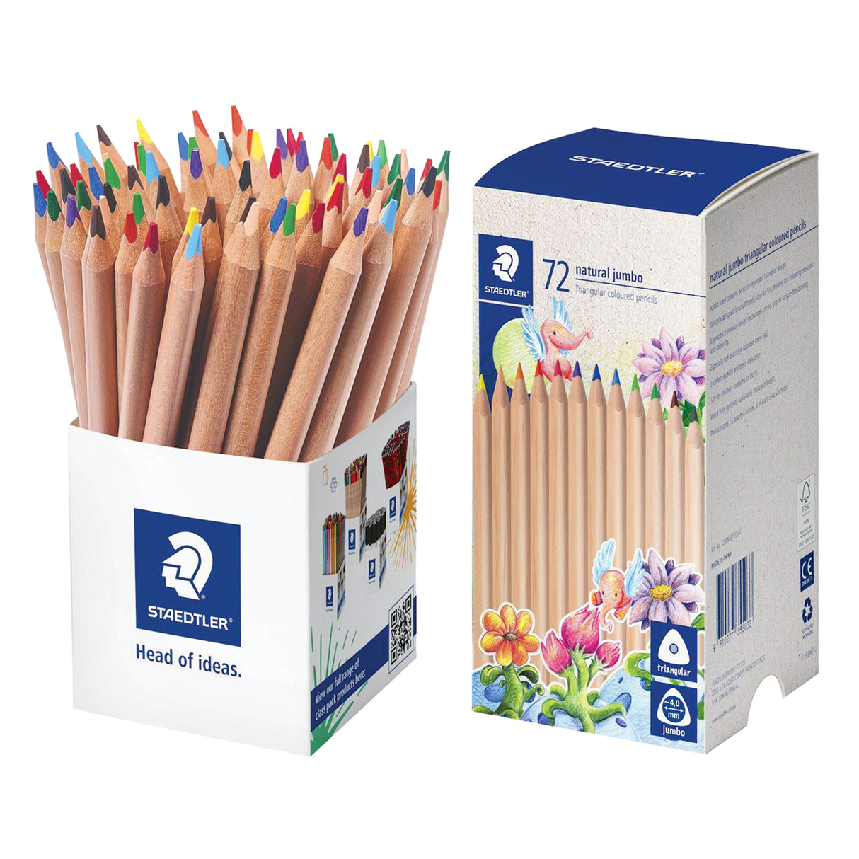 Staedtler Jumbo Natural Triangular Pencils Pack of 72