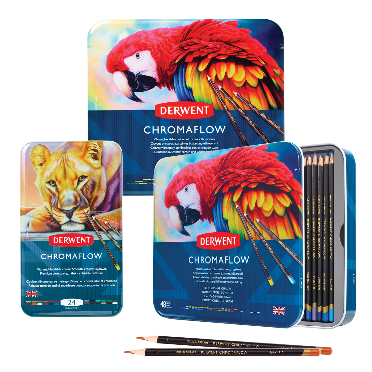 Derwent Chromaflow Coloured Pencils Tin Sets