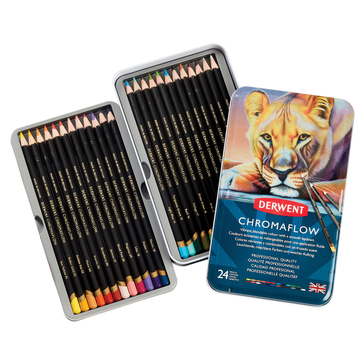 Derwent Chromaflow Coloured Pencils Tin Sets