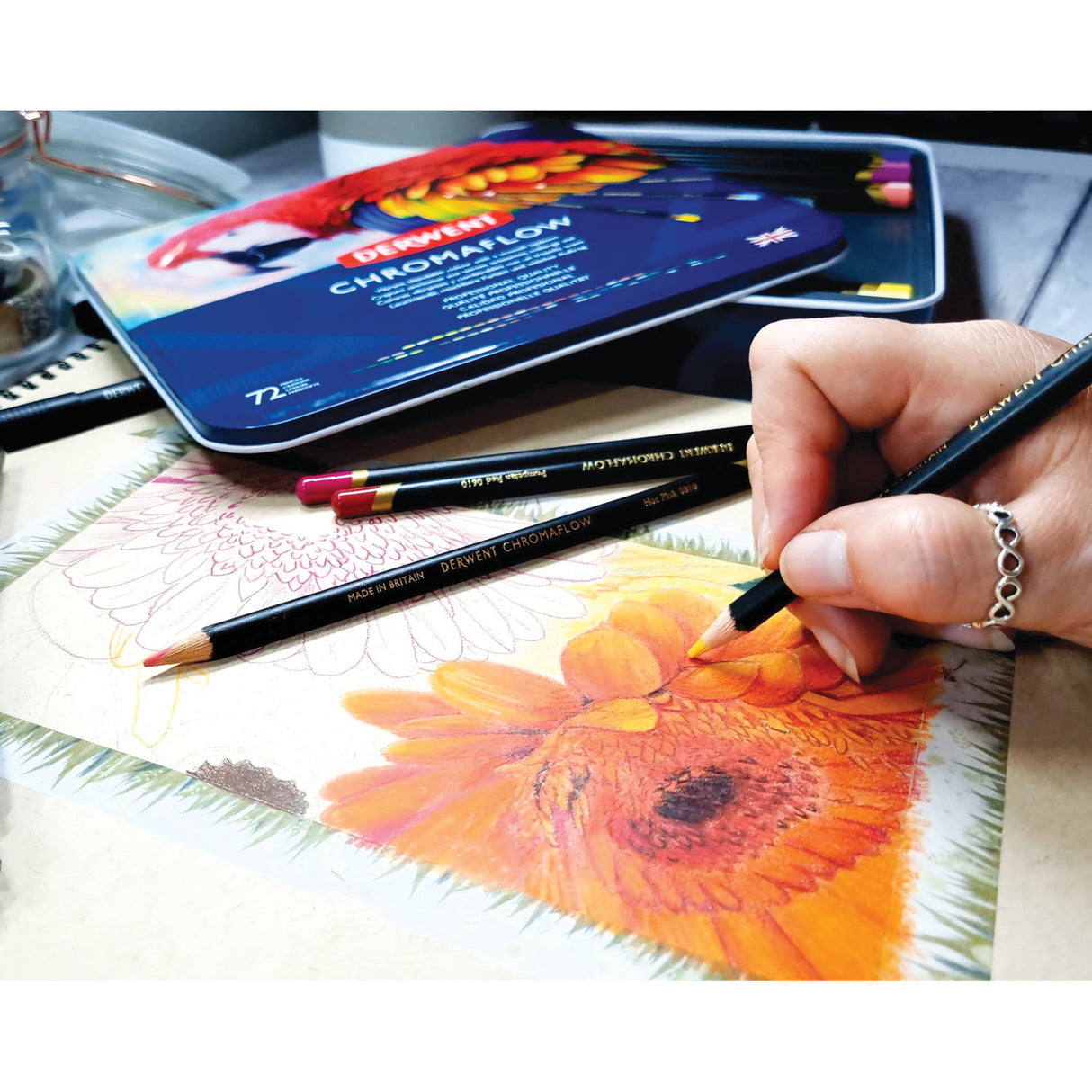 Derwent Chromaflow Coloured Pencils Tin Sets