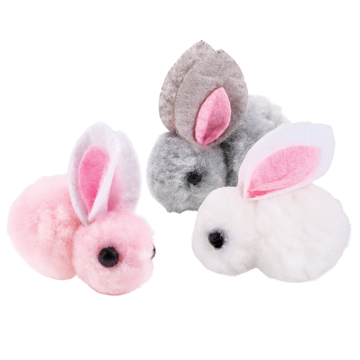 Pom Pom Bunnies Pastel Colours 4cm Pack of 4 - Zart