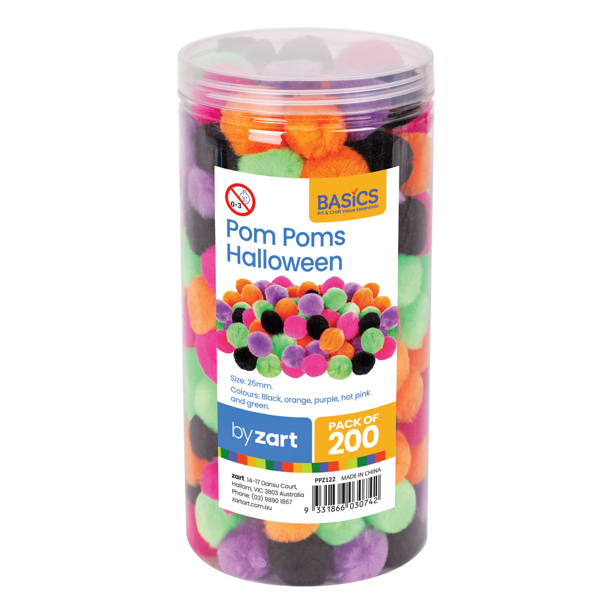 Pom Poms Halloween Pack of 200 - ZART