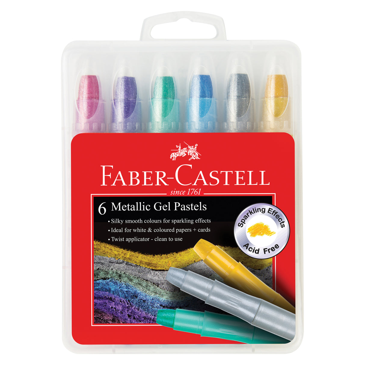 Faber-Castell Watercolour Metallic Gel Pastels Pack of 6 - Zart