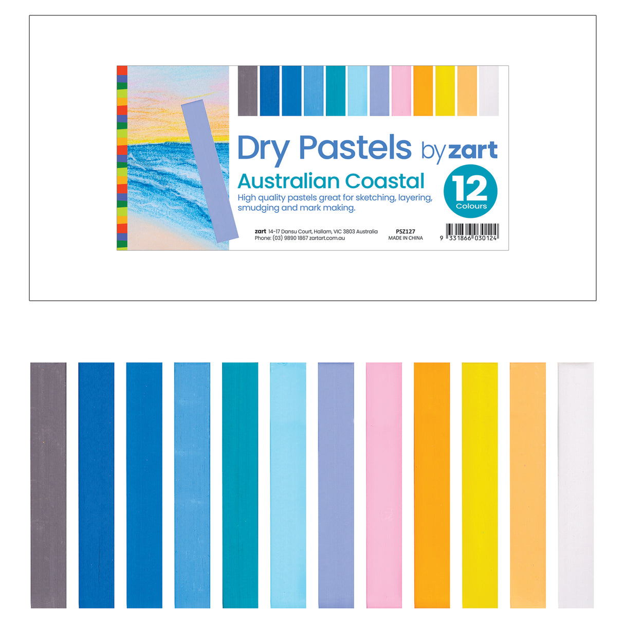 Zart Dry Pastel Australian Coastal Pack of 12 - Zart