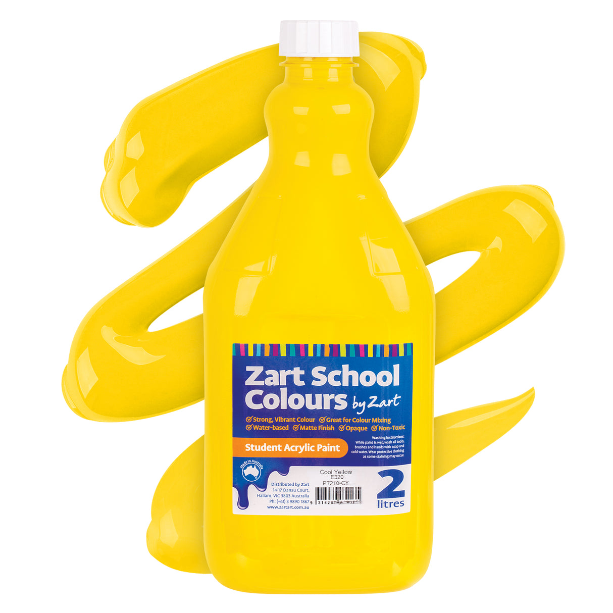 Zart School Colours Acrylic Paint 2L - Zart