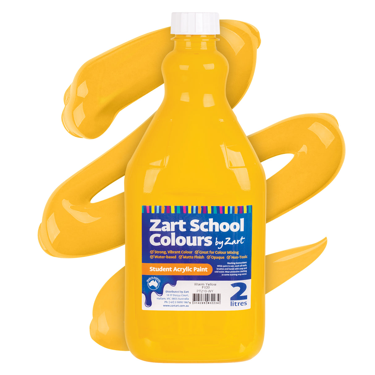 Zart School Colours Acrylic Paint 2L - Zart
