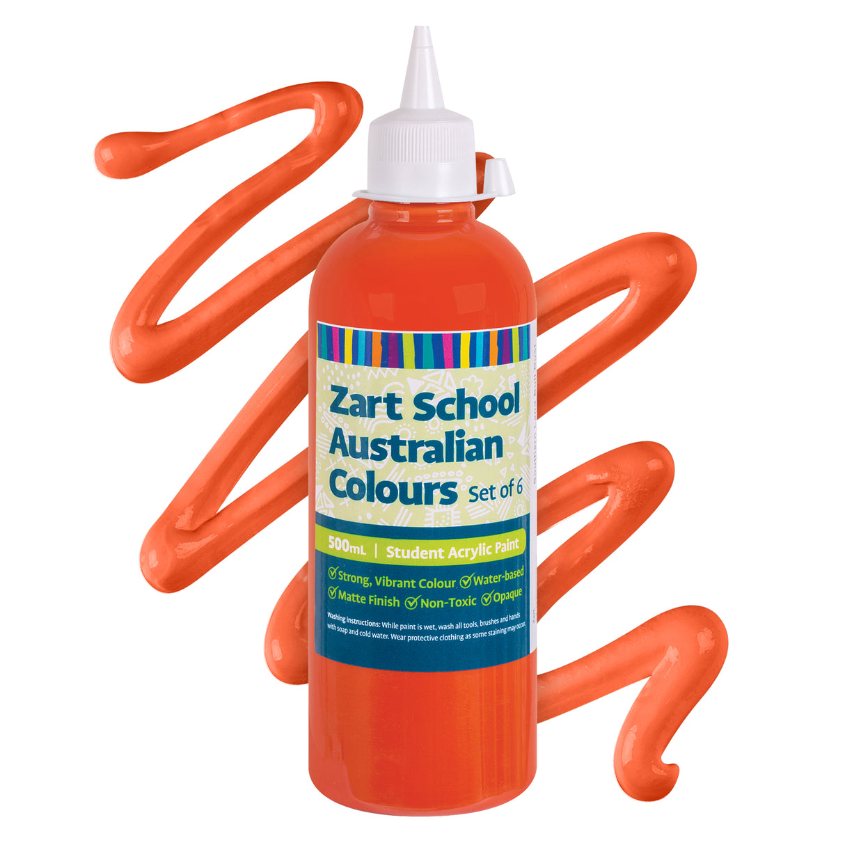 Zart School Australian Colours Acrylic Paint Set of 6 - Zart