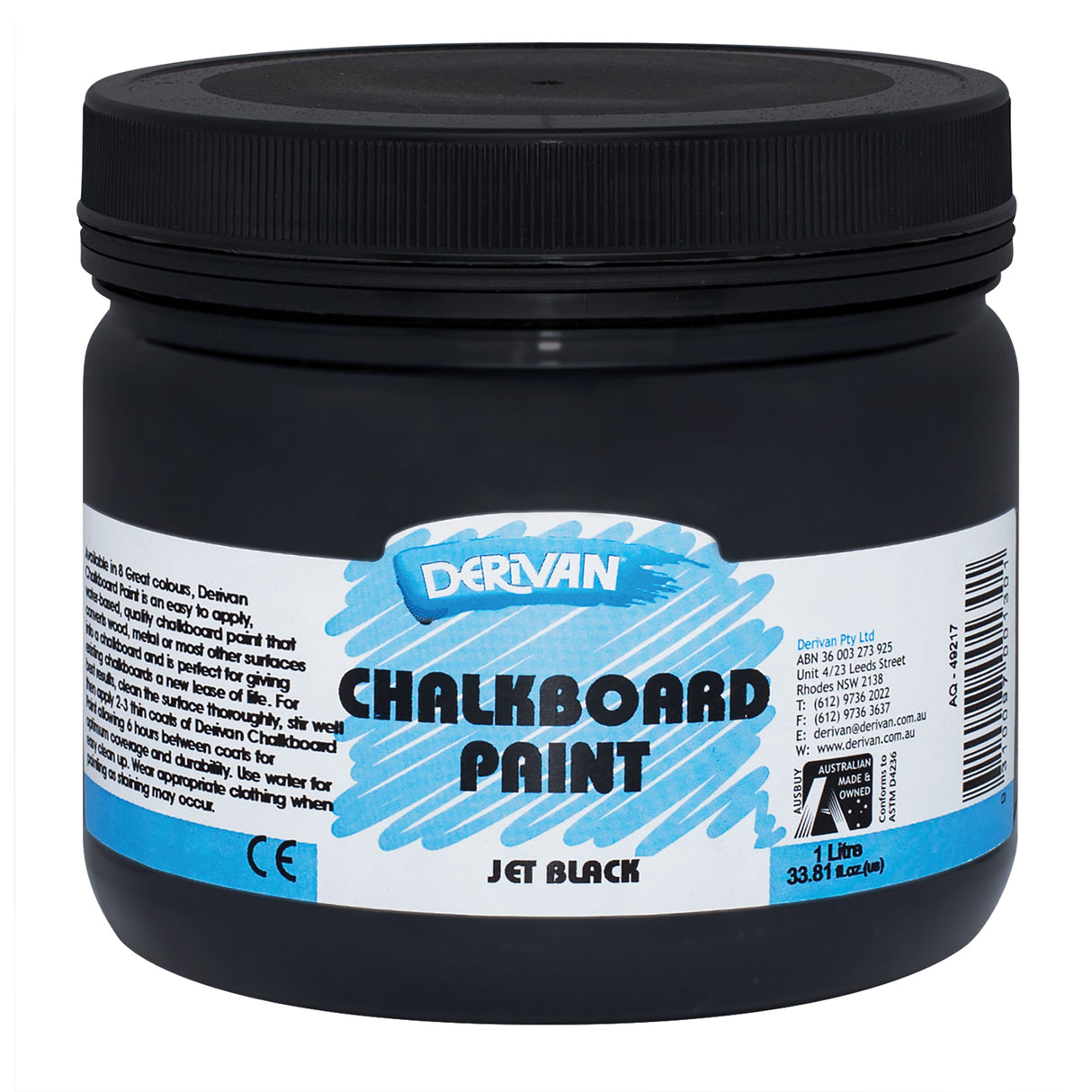 Derivan Chalkboard Paint Black 1L