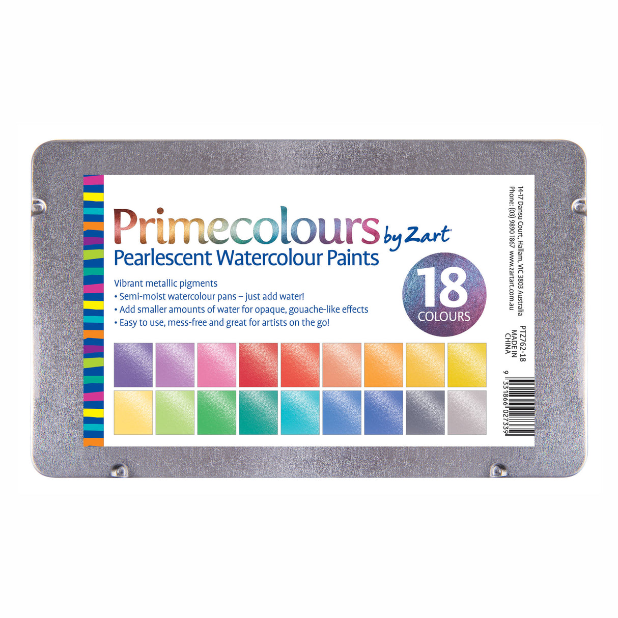 Zart Primecolours Pearlescent Watercolour Paints - Zart