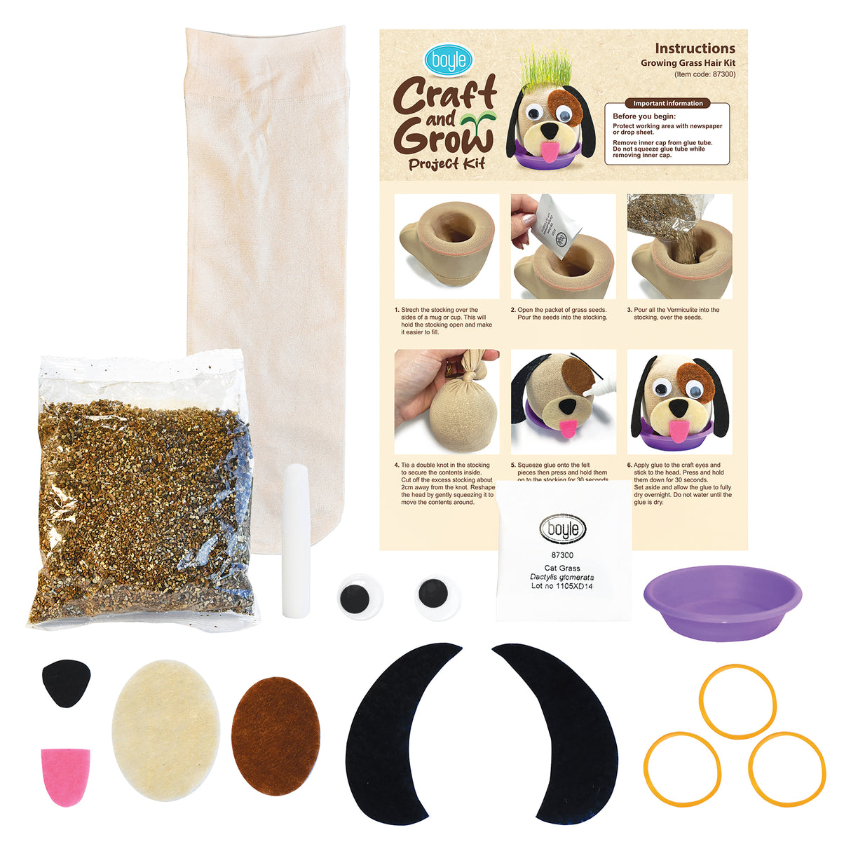 Craft and Grow Grass Puppy Kit - Zart