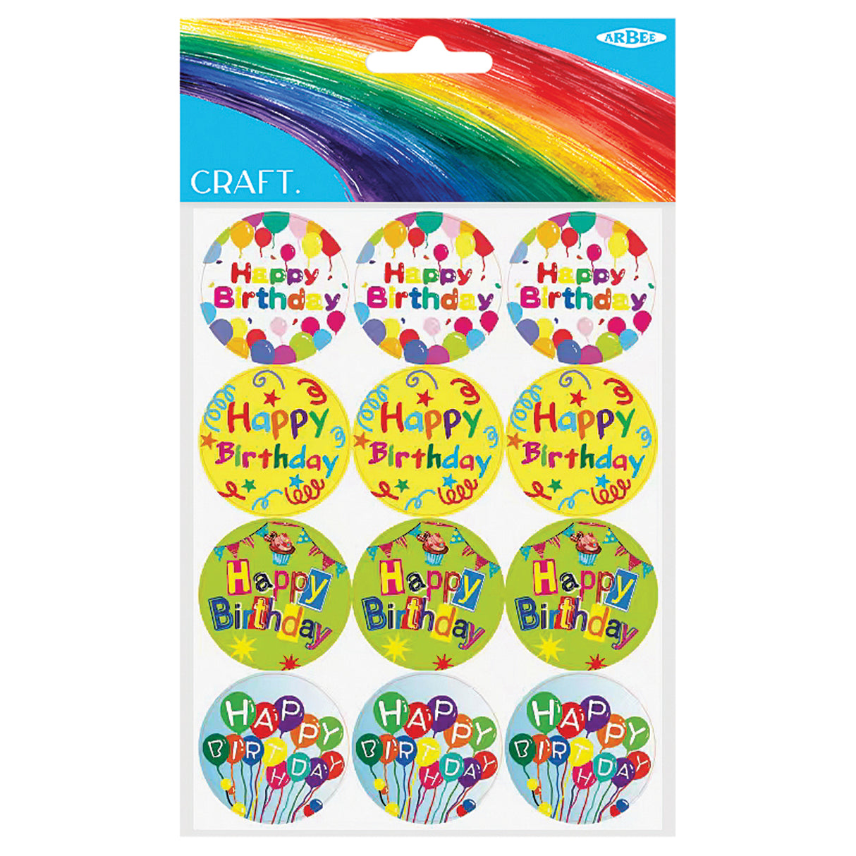 Happy Birthday Merit Stickers Pack of 48