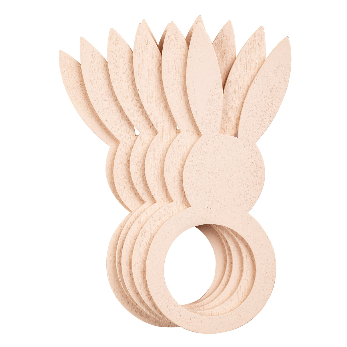 Wooden Bunny Napkin Rings 11cm Pack of 6 - Zart