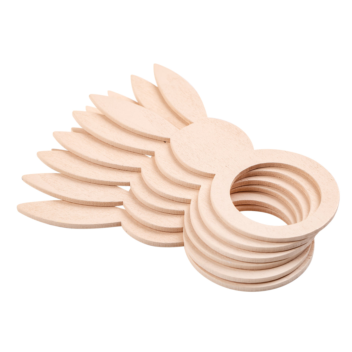 Wooden Bunny Napkin Rings 11cm Pack of 6 - Zart