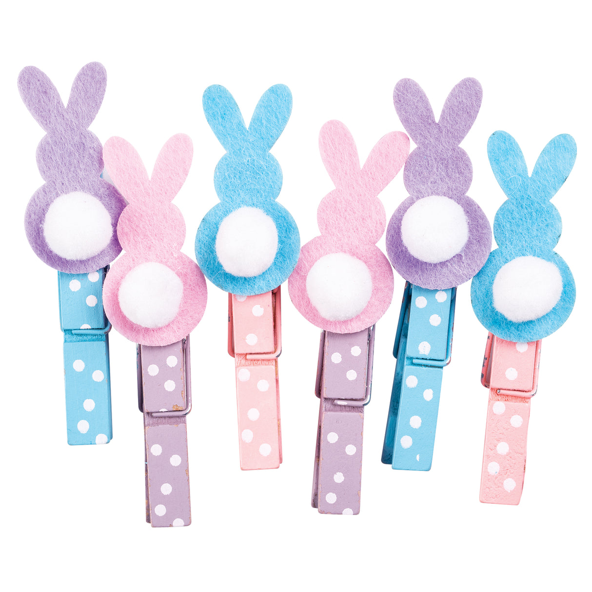 Wooden Bunny Decoration Pegs Pack of 6 - Zart