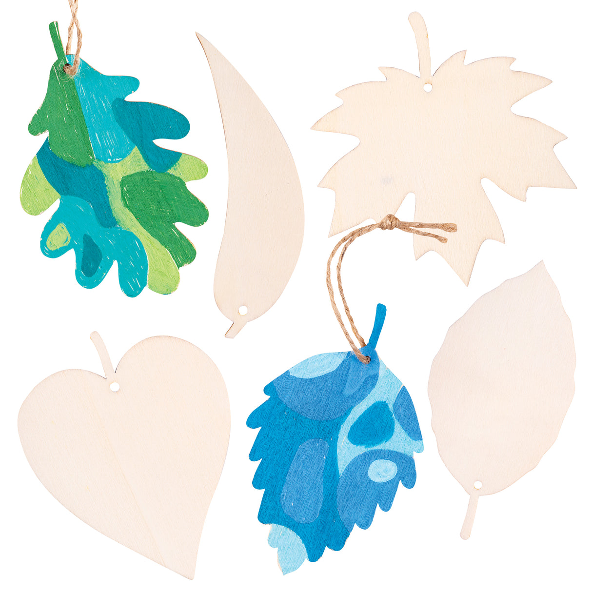 Wooden Leaf Adornments Pack of 24 - Zart