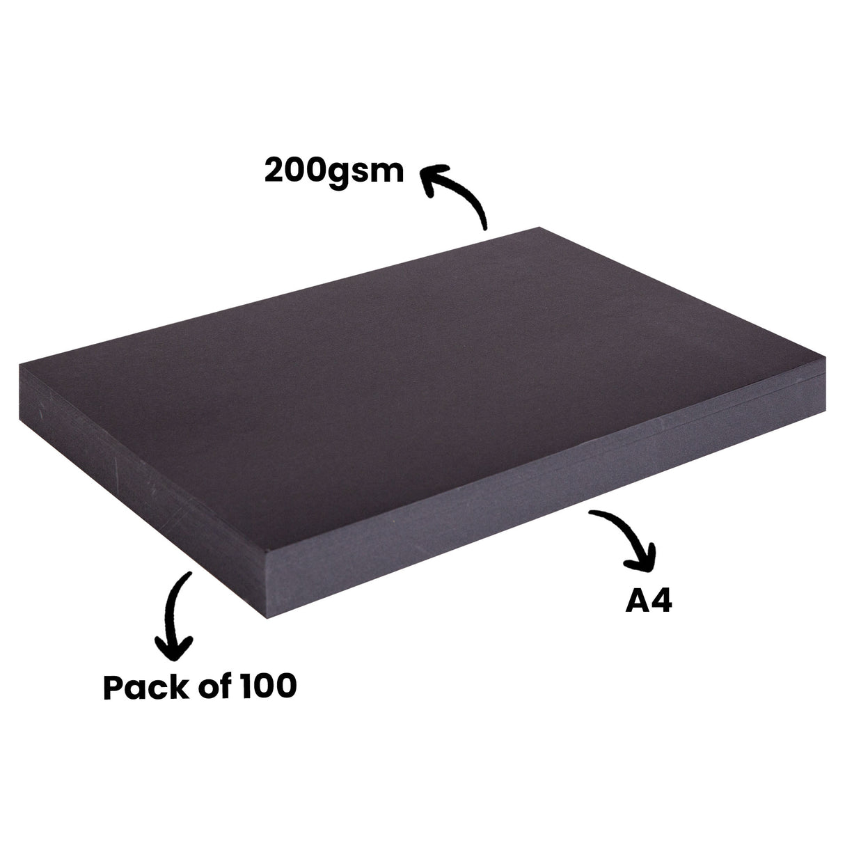 Black Cardboard Pack of 100 - Zart