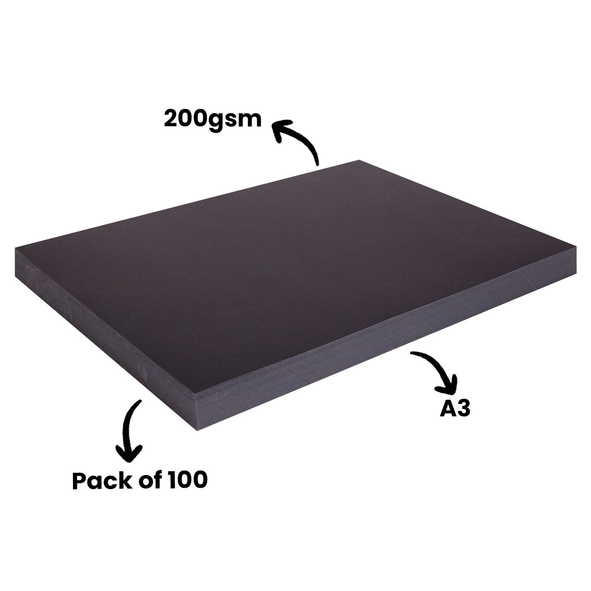 Black Cardboard Pack of 100 - Zart