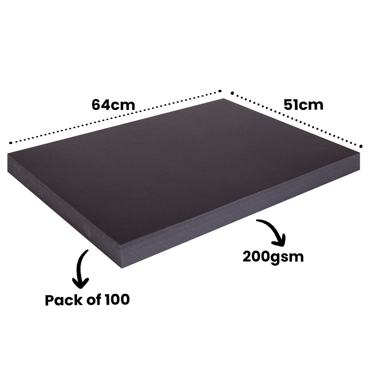 Black Cardboard Pack of 100 - Zart