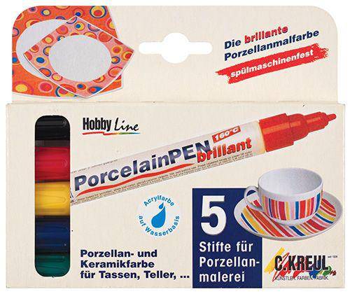 Kreul Porcelain Markers Pack of 5 - Zart