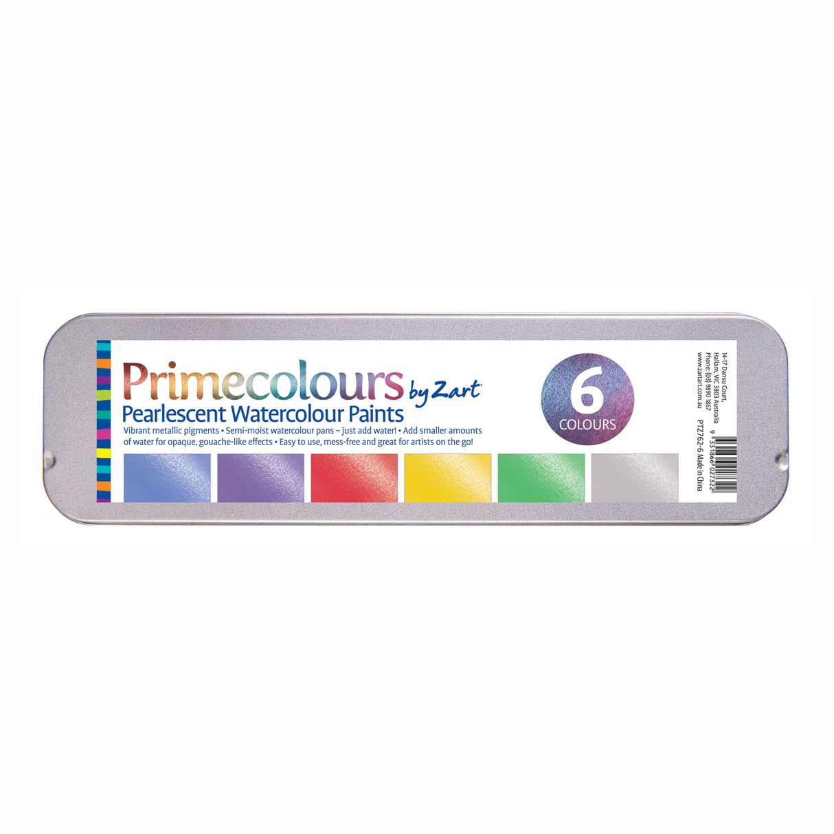 Zart Primecolours Pearlescent Watercolour Paints - Zart
