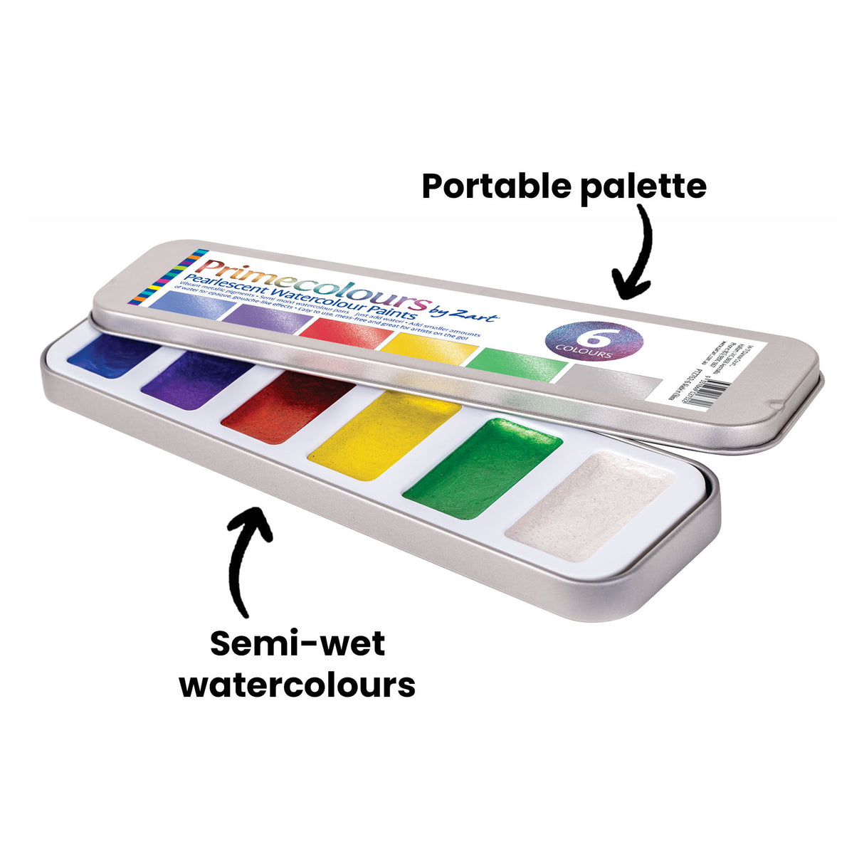 Zart Primecolours Pearlescent Watercolour Paints - Zart
