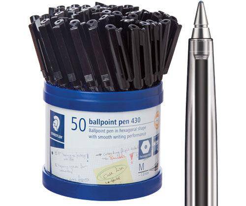 Staedtler 430 Stick Ballpoint Pen 1.0mm Medium Packs of 50 - Zart