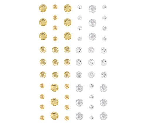 EC Adhesive Crystals Gold and Silver Pack of 60 - Zart