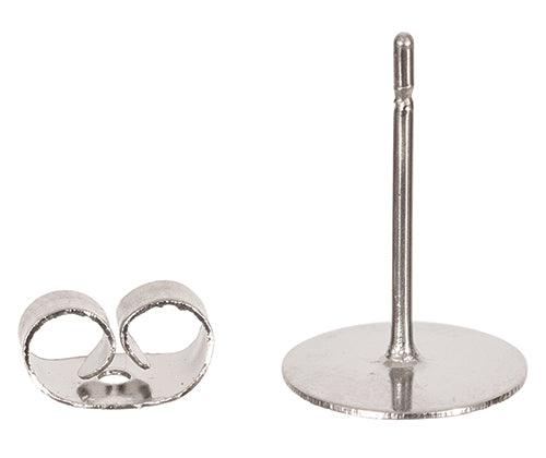 Earring Posts and Studs Stainless Steel 8mm Pack of 100 - Zart