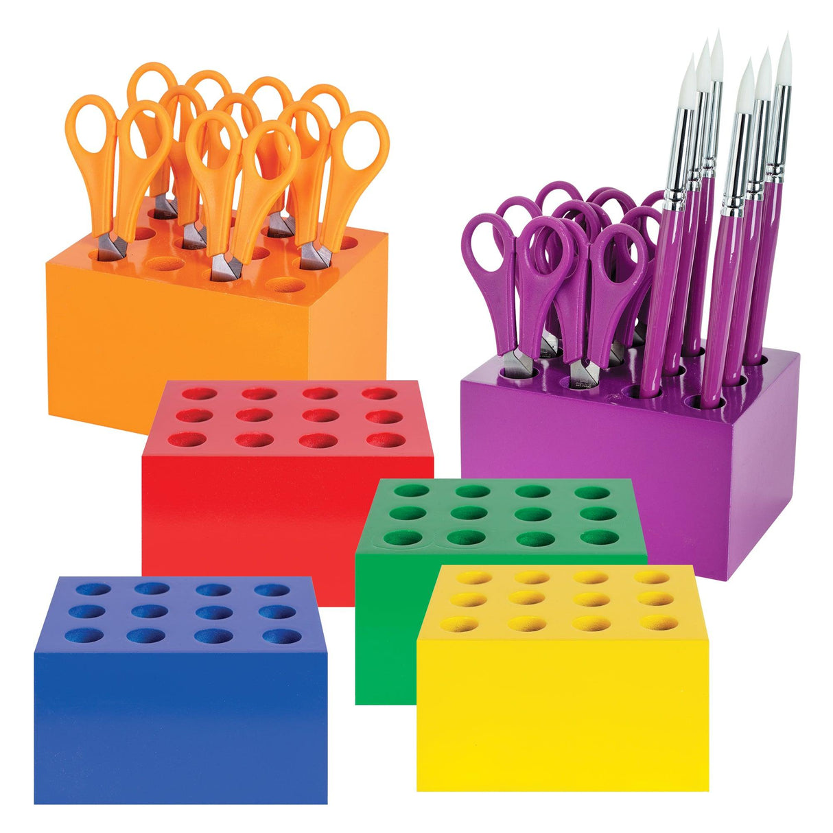 ColourSorts Classroom Organisers by Zart: Scissor & Brush Storage Block - Zart