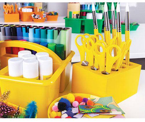 ColourSorts Classroom Organisers by Zart: Scissor & Brush Storage Block - Zart