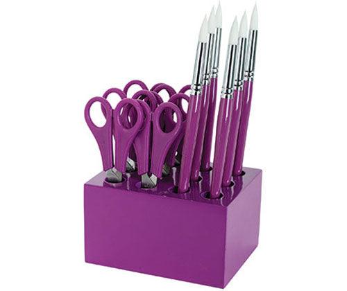 ColourSorts Classroom Organisers by Zart: Scissor and Brush Storage Block Set Pack of 6 - Zart
