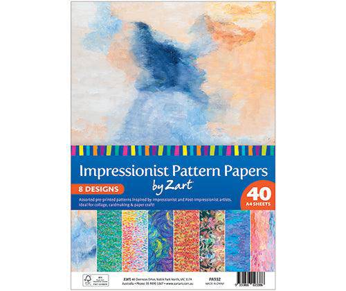 Pattern Papers A4 Impressionist Pack of 40 - Zart