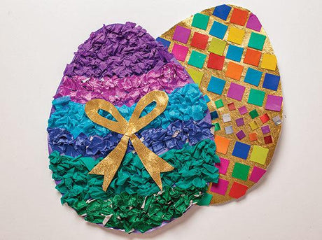 Collaged Cardboard Eggs - Zart Art