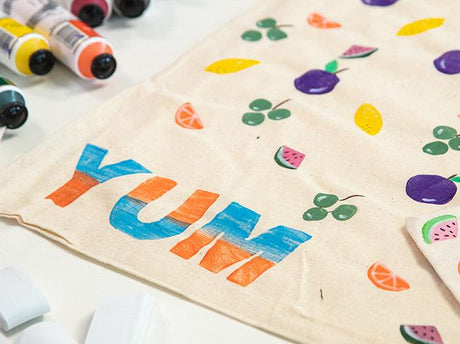 Stamp Printed Calico Bag | Printmaking Activity - Zart Art