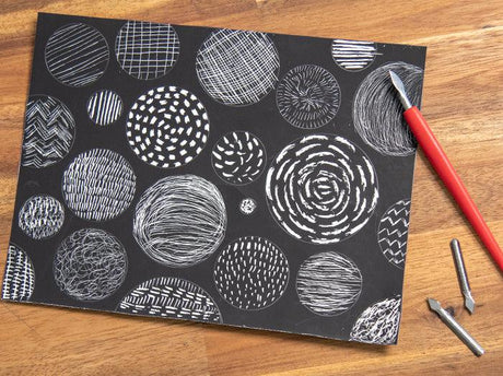 Scratch Board Patterns and Texture Exploration - Zart Art