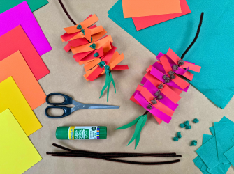 Paper Bottle Brush Flowers