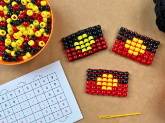 Beaded Aboriginal Flag