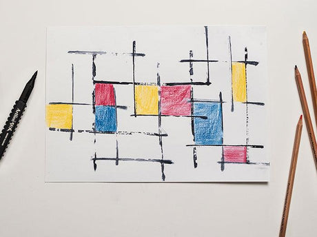 Mondrian Inspired Print | Artist Inspired Printmaking - Zart Art