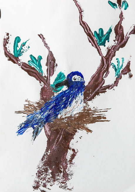 Palette Knife Painted Birds Inspired By Sidney Nolan