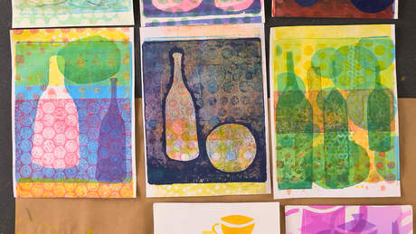 Cubist Still Life Gel Printing Inspired By Georges Braque