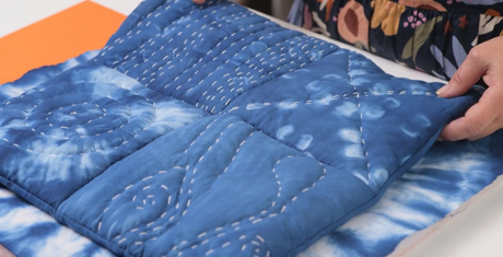 Dyed Cushion Inspired By Shibori Techniques
