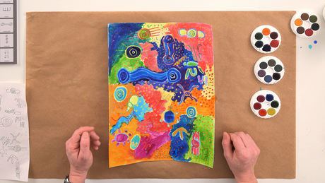 First Nations Inspired Aerial Perspective Mapping Paintings