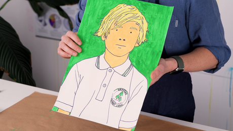 Marker and Poster Colour Portraits Inspired By Julian Opie