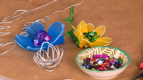 Fabric Wire Flowers Inspired by CJ Hendry