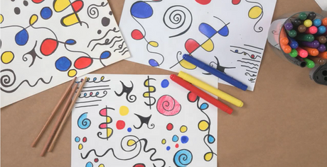 Abstract Circus Drawing Inspired By Alexander Calder