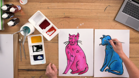 Ink Cats Inspired By Andy Warhol