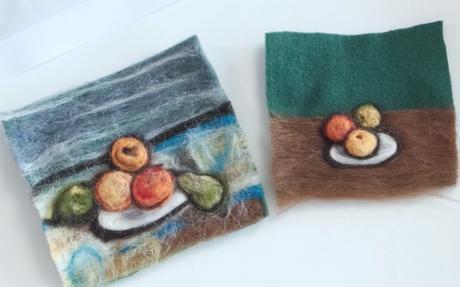 Dry Felted Still Life Inspired By Paul Cezanne